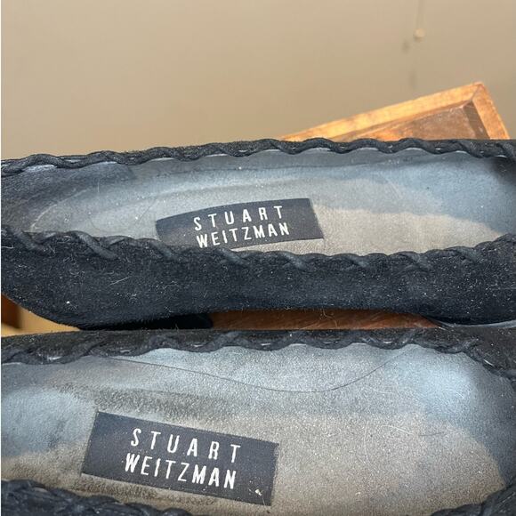 Stuart Weitzman Vintage‎ Women's  Black Suede Heels Size 6.5 Square Toe - Picture 5 of 6